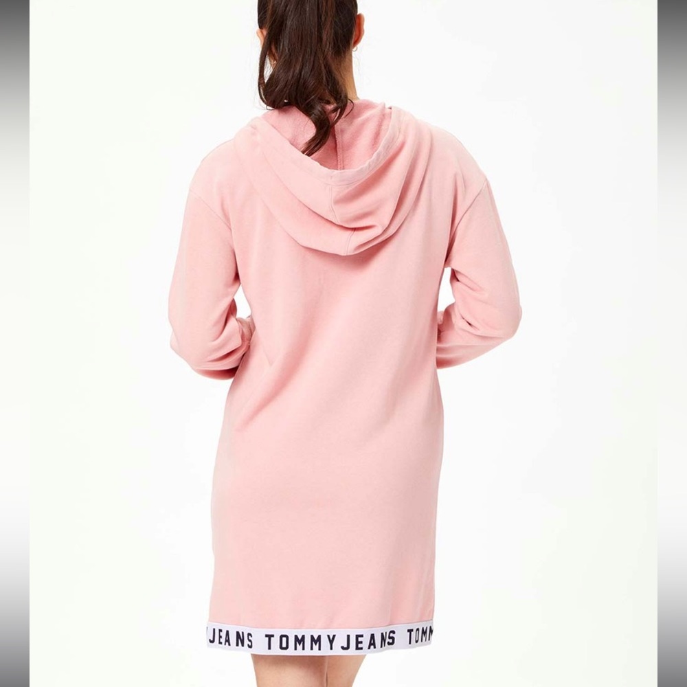 Tommy Jeans Pink Hoodie Sweatshirt/Dress. Size L. - Picture 2 of 11